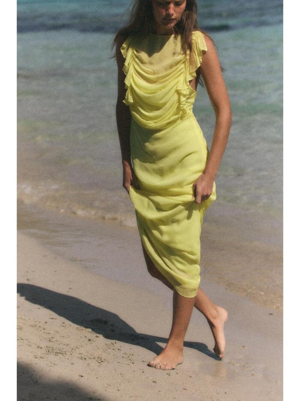 ZARA LONG GEORGETTE DRESS - Picture 3 of 7